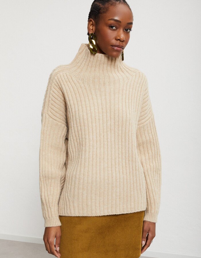 Otto D'ame lange mouw pull beige