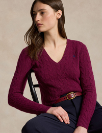 Ralph Lauren Dames pull met v-hals bordeaux