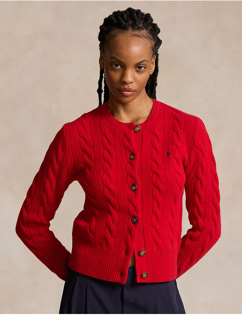 Ralph Lauren Dames lange mouw gilet rood