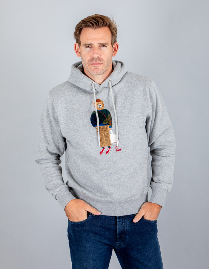 In The Box sweater met kap grijs