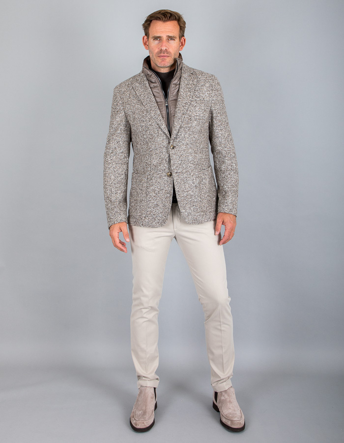 Boss slim fit blazer ecru