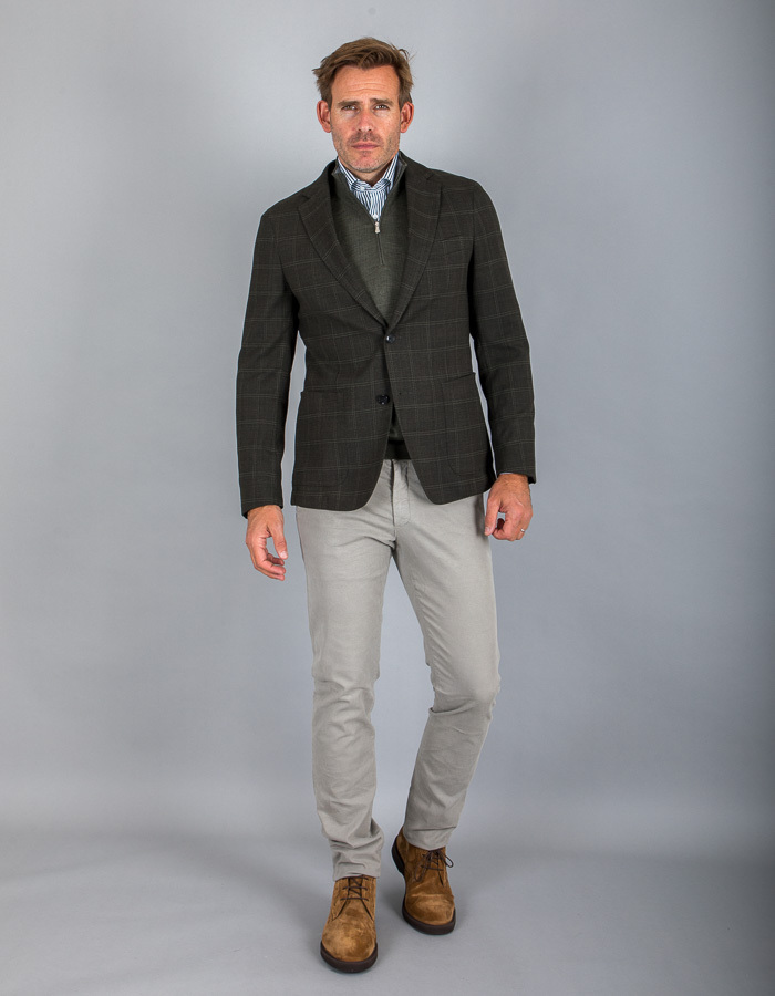 Boss slim fit blazer groen