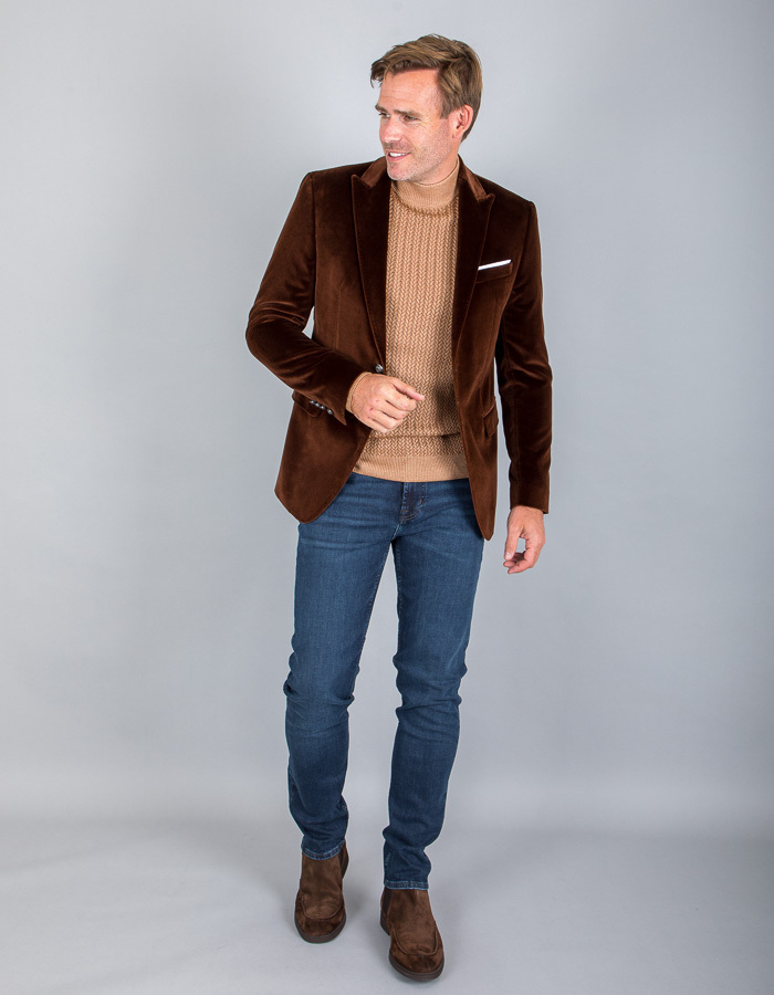 Joop slim fit blazer bruin