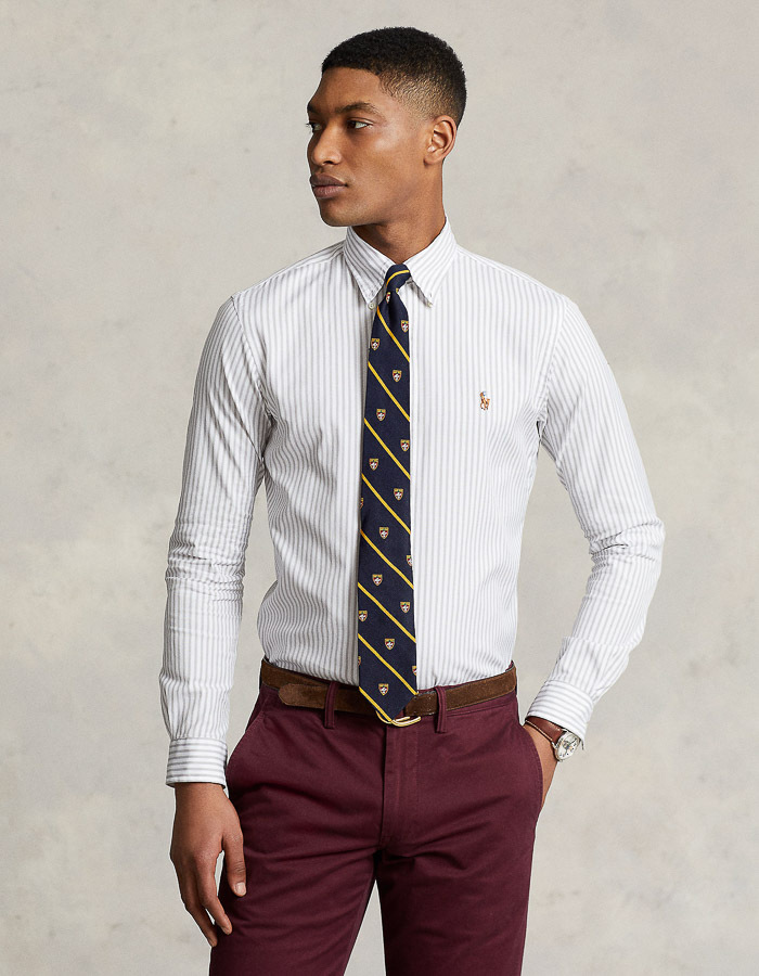 Custom Fit Striped Oxford Shirt 