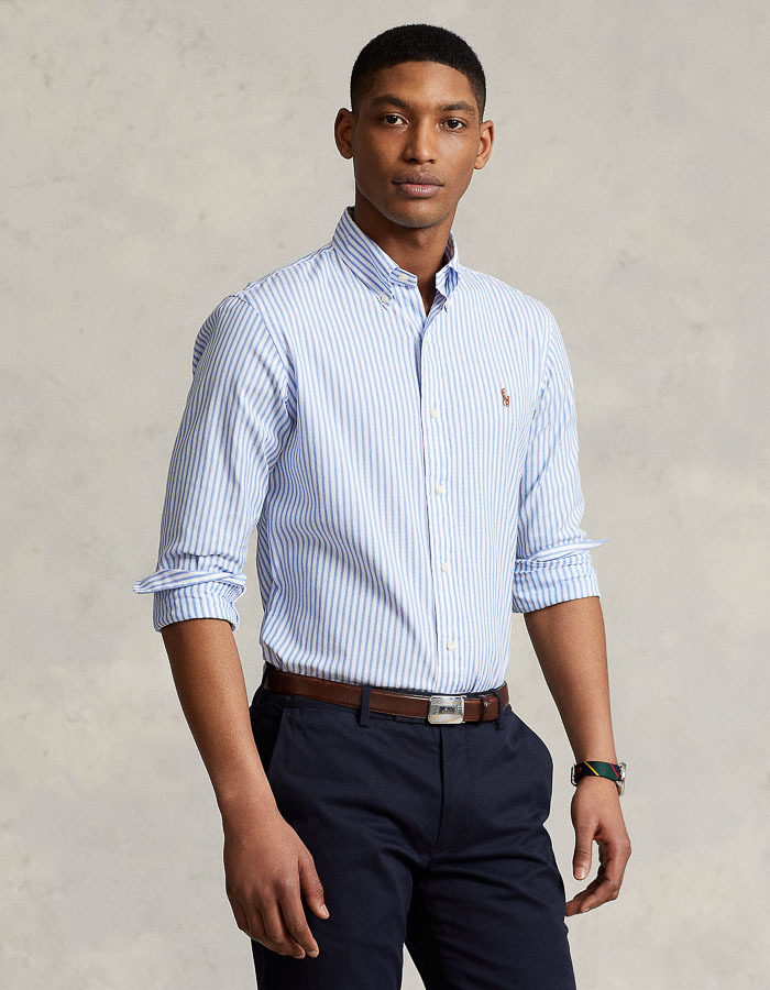 Custom Fit Striped Oxford Shirt 