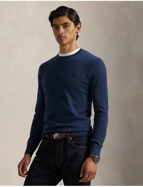 Slim Fit Washable Wool Crewneck Sweater