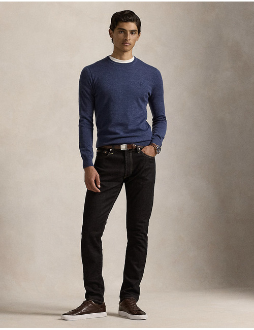 Slim Fit Washable Wool Crewneck Sweater