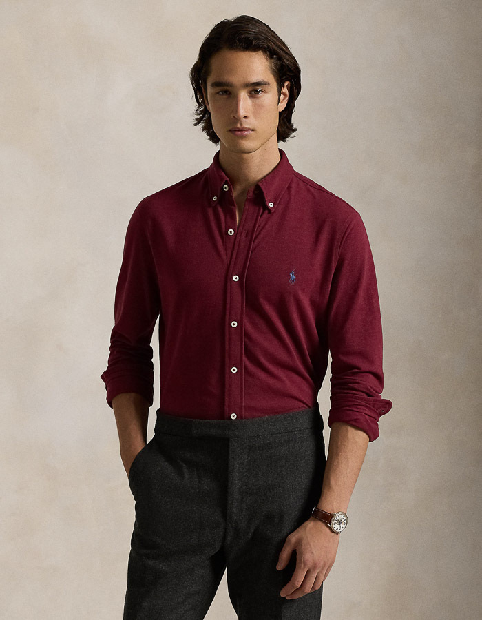 Ralph Lauren custom fit hemd bordeaux