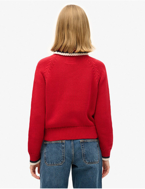 Superdry lange mouw pull rood