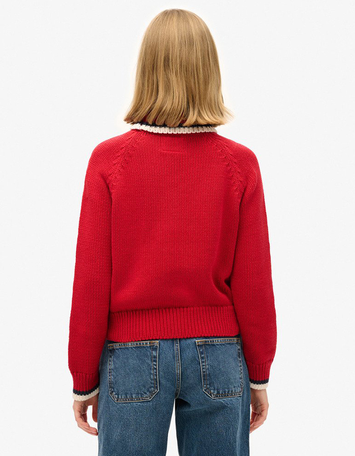 Superdry lange mouw pull rood