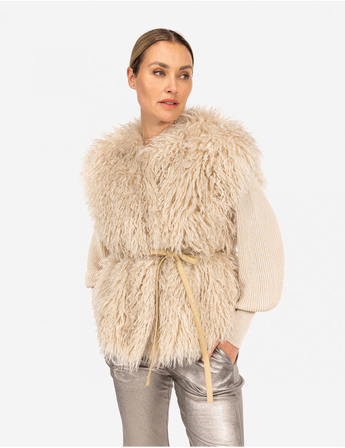 Ibana gilet zonder mouw beige