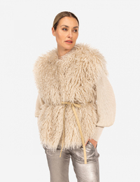 Ibana gilet zonder mouw beige