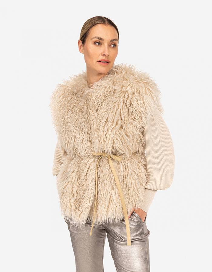 Ibana gilet zonder mouw beige