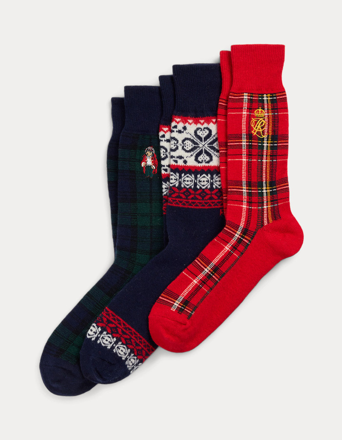 POLO BEAR WOOL-BLEND 3-SOCK GIFT SET