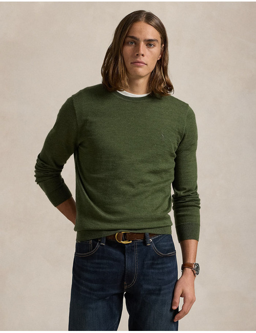 Slim Fit Washable Wool Crewneck Sweater