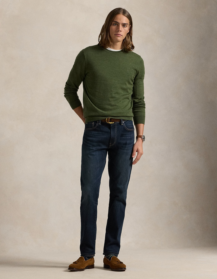 Slim Fit Washable Wool Crewneck Sweater