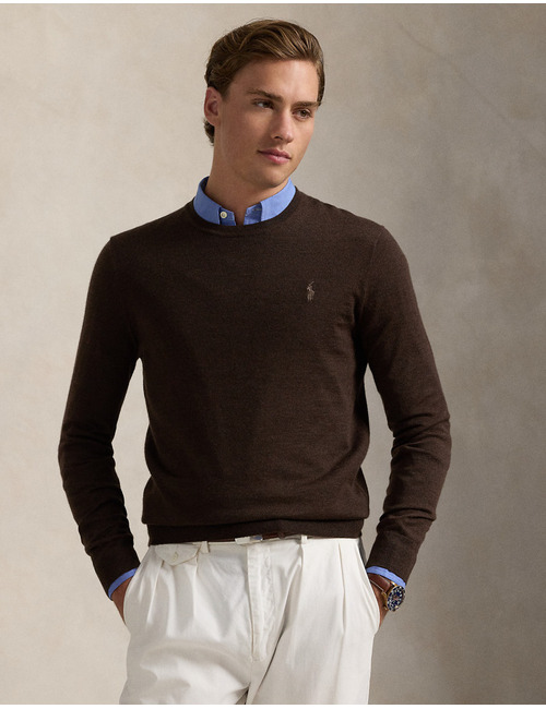 Slim Fit Washable Wool Crewneck Sweater