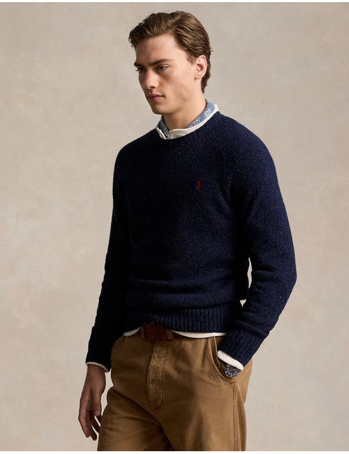 SPECKLED WOOL-BLEND CREWNECK SWEATER