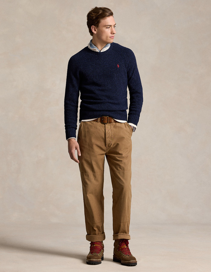 SPECKLED WOOL-BLEND CREWNECK SWEATER