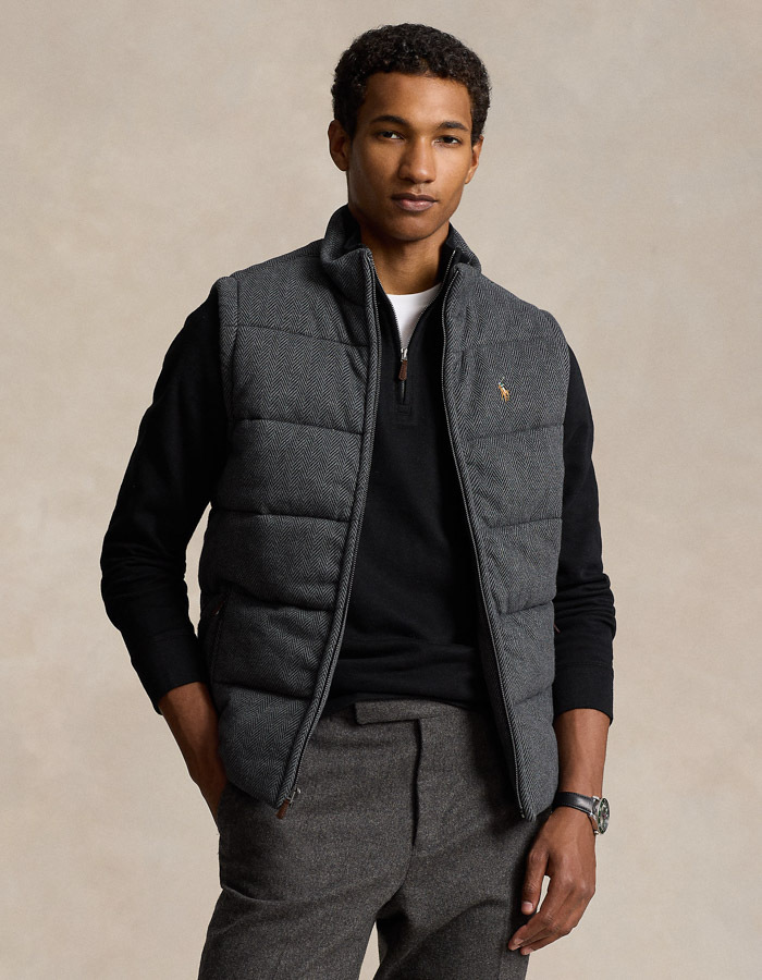 HERRINGBONE DOUBLE-KNIT VEST