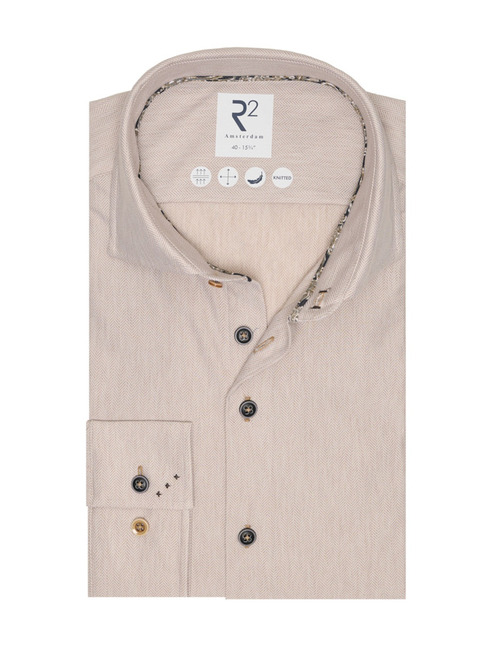 R2 modern fit hemd beige