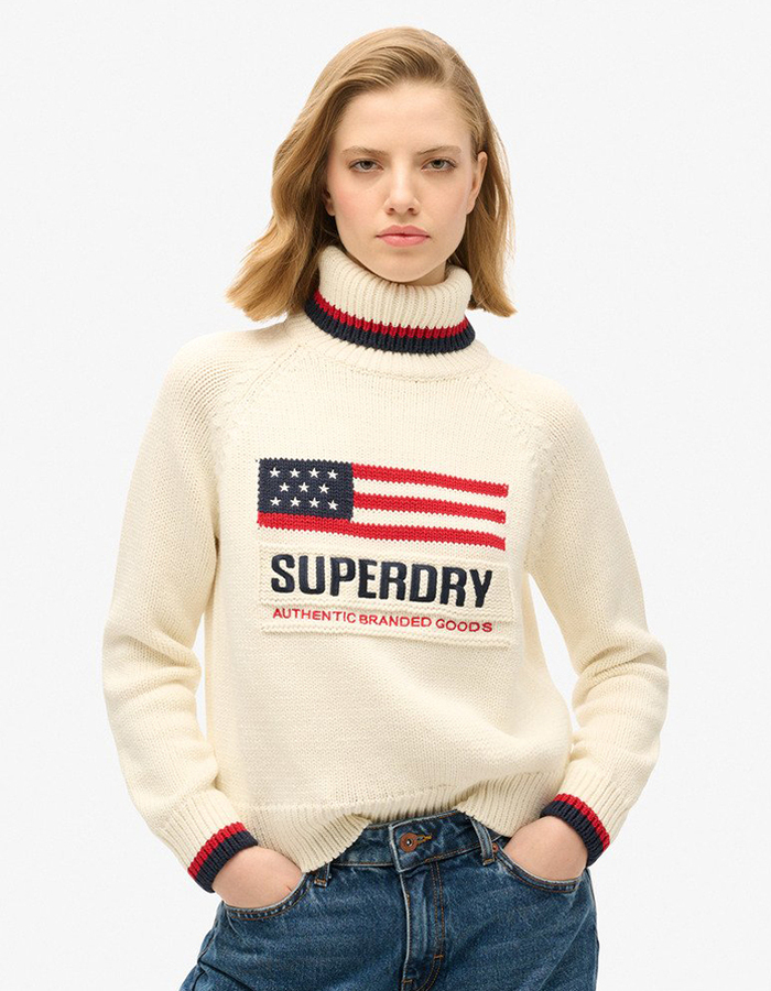 Superdry lange mouw pull ecru