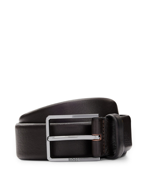 Elegante Italiaanse Leren Riem met Logo Gesp