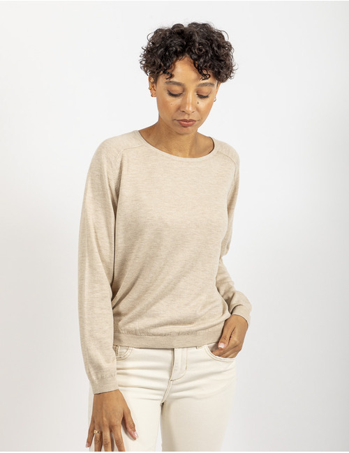 Gigue lange mouw pull beige