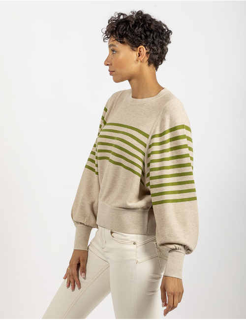 Gigue lange mouw pull beige