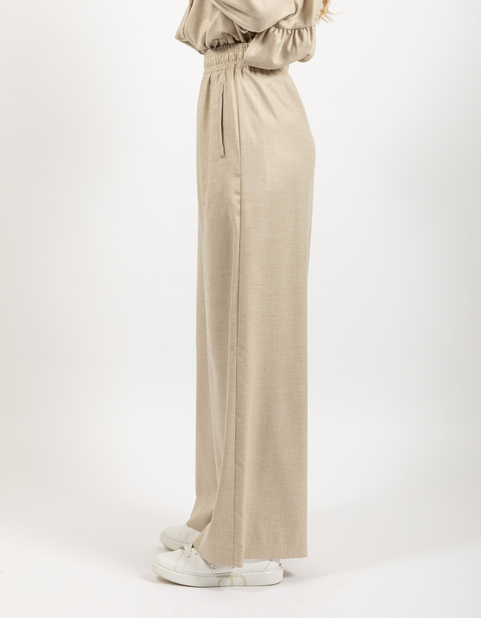 Drykorn broek met elatische band beige