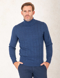 Gentiluomo pull rolkraag blauw