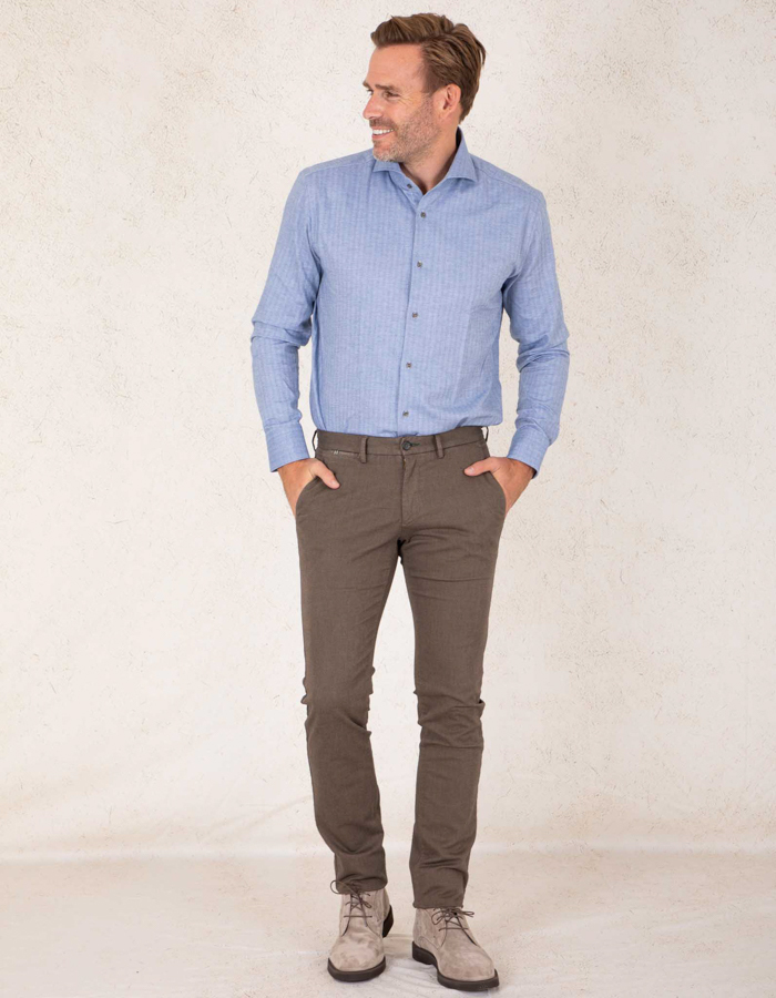 Gentiluomo slim fit hemd blauw