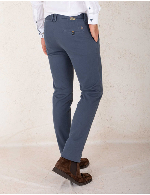 Zilton slim fit broek blauw