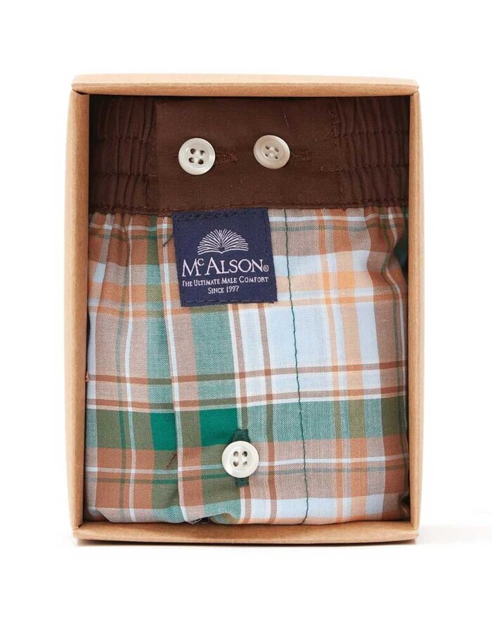 Men Boxershort Gingham brown