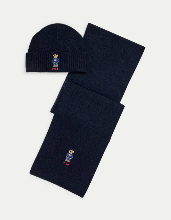 POLO BEAR BEANIE & SCARF GIFT SET