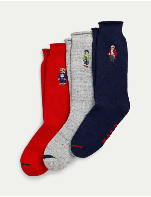 POLO BEAR ROLL-TOP 3-SOCK GIFT SET