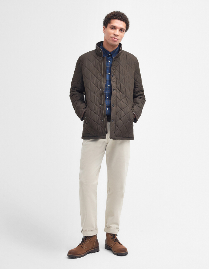 Barbour Powell Quilted Jas Olijf