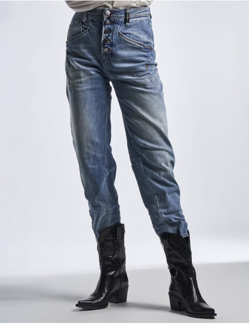 High regular fit jeans lichte washing