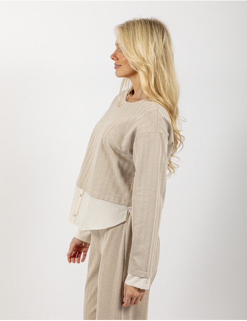 Rinascimento lange mouw pull beige