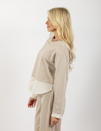 Rinascimento lange mouw pull beige