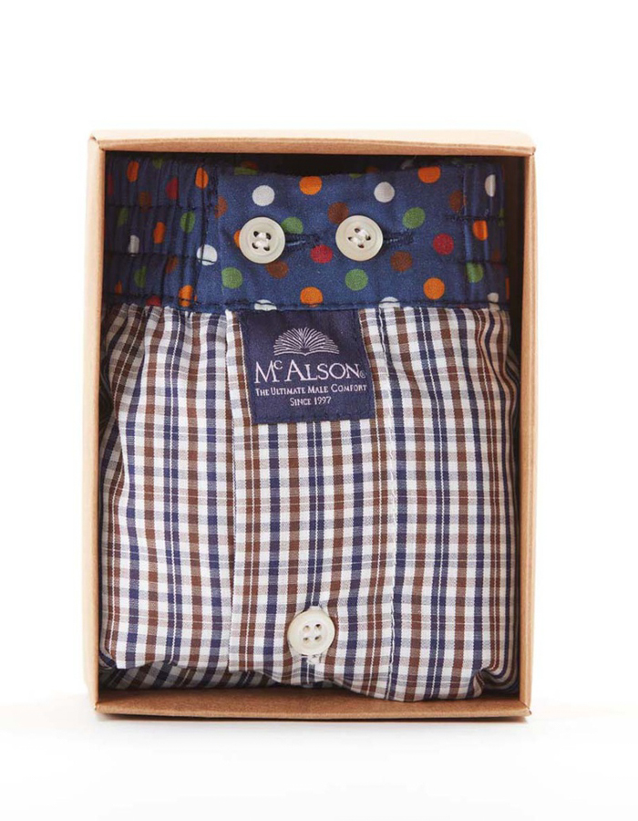 Men Boxershort Gingham brown