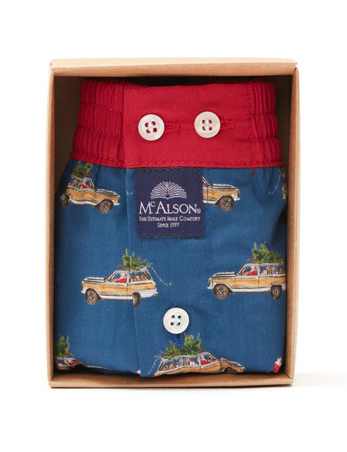 Men Boxershort Santa car navy