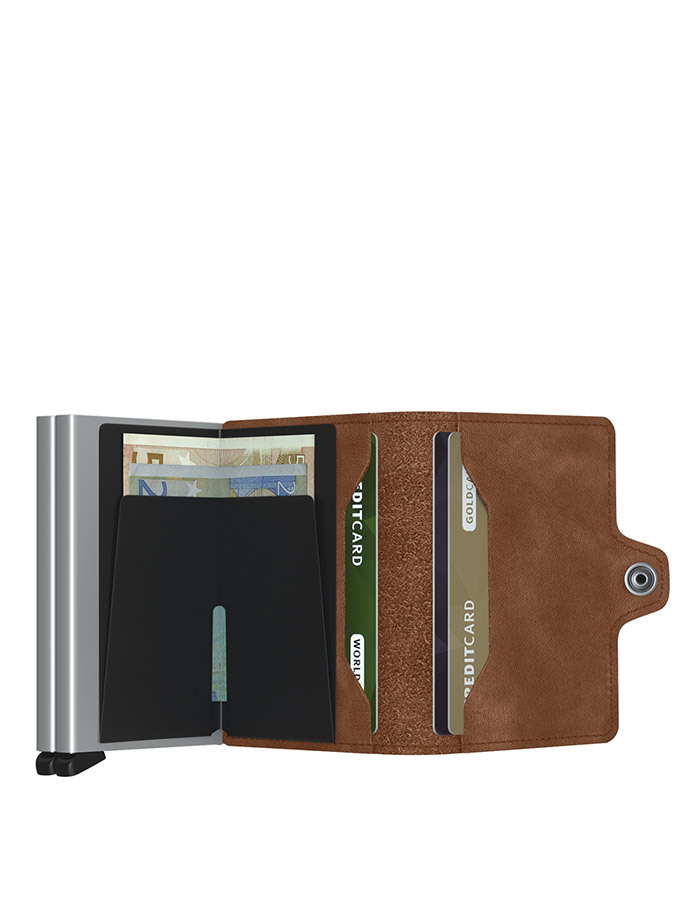 Twinwallet Vintage Cognac Silver 