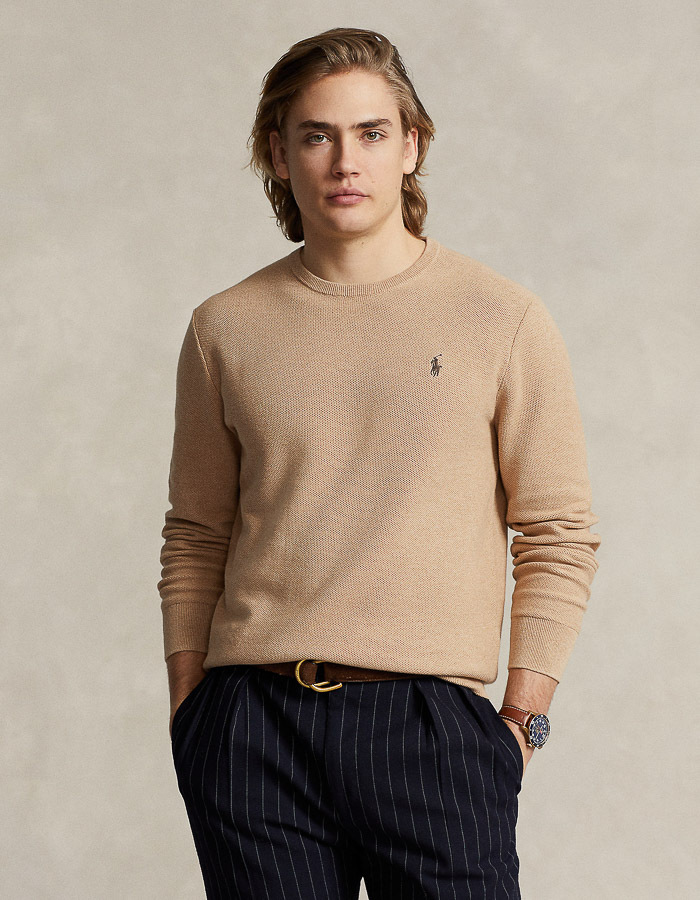 Ralph Lauren pull met ronde hals camel