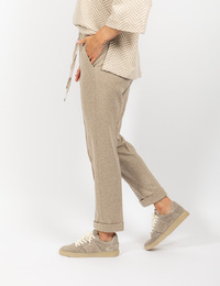 Liviana Conti broek met elatische band beige