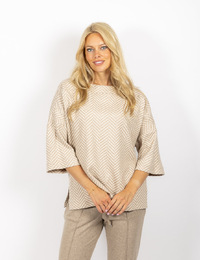 Liviana Conti korte mouw pull beige