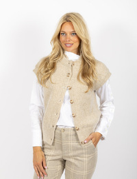 Gigue gilet zonder mouw beige