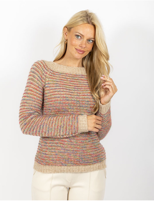 Ramona pull met ronde hals beige