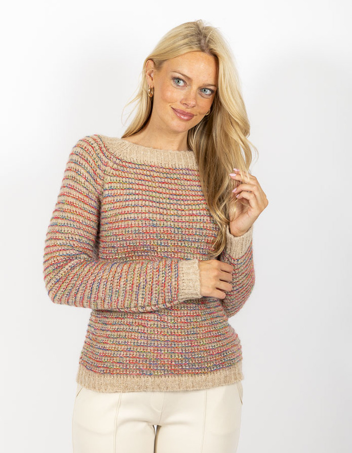 Ramona pull met ronde hals beige