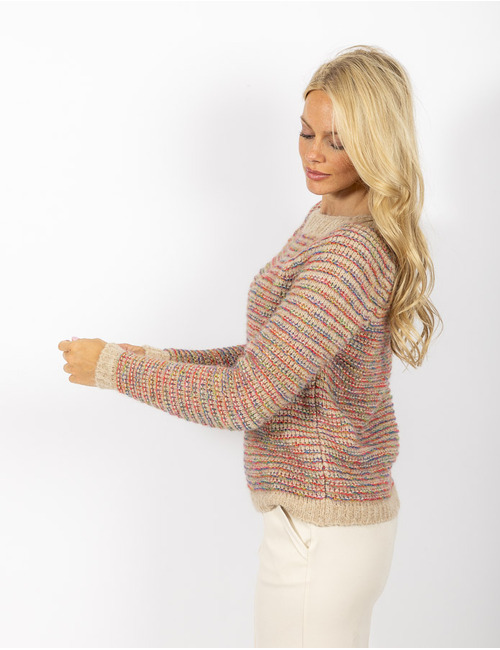 Ramona pull met ronde hals beige